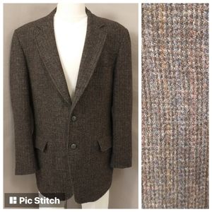 Harris Tweed Sport Coat Quality Wool Blazer Yale Co-op Browns 48" chest 33" Long